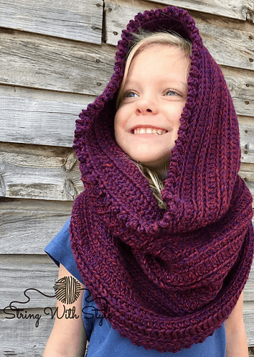 Sleigh Ride Hooded Infinity Scarf Crochet Pattern by String With Style