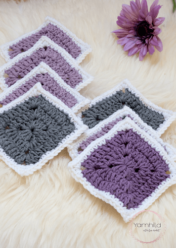 Solid Granny Square Crochet Pattern by Yarn Hild