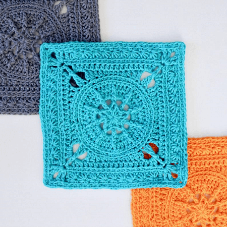 Tiny Star Square Crochet Pattern by Vivid Kreations