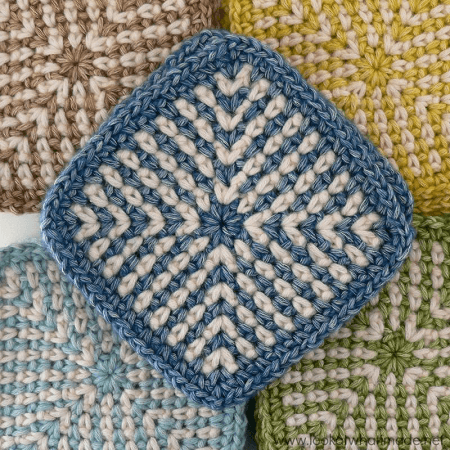 Two Color Linen Stitch Square Crochet Pattern by Look At What I Made