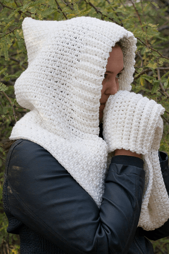 Woodland Hooded Scarf Free Crochet Pattern by Winding Road Crochet