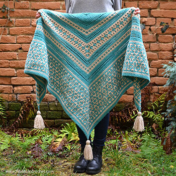 Amaya Mosaic Crochet Shawl Pattern By LillaBjornCrochet