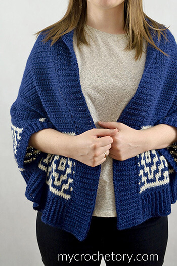 Cocoon Cardigan Mosaic Crochet Pattern By My Crochetory