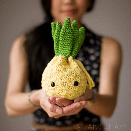 Amigurumi Pineapple Purse Crochet Pattern by All About Ami