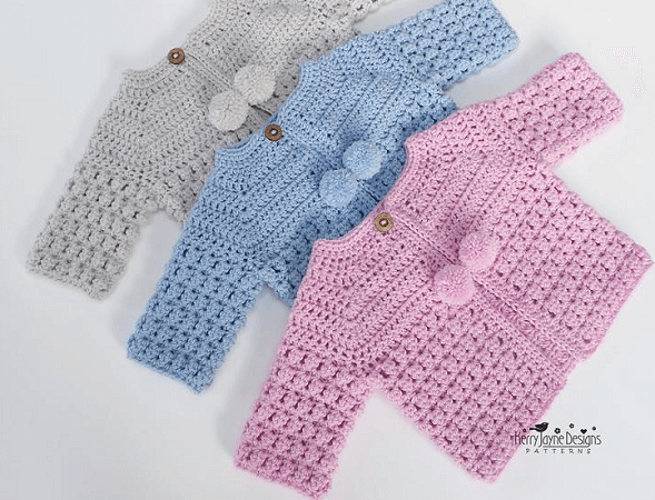 Baby Cardigan Crochet Pattern by Kerry Jayne Designs