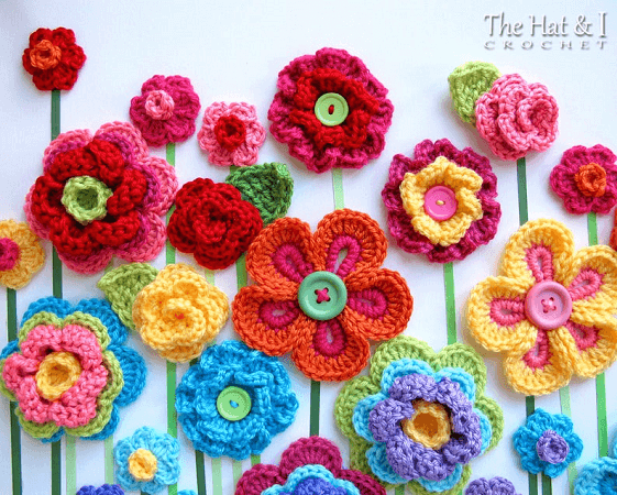 Colorful Crochet Flowers Pattern by The Hat And I