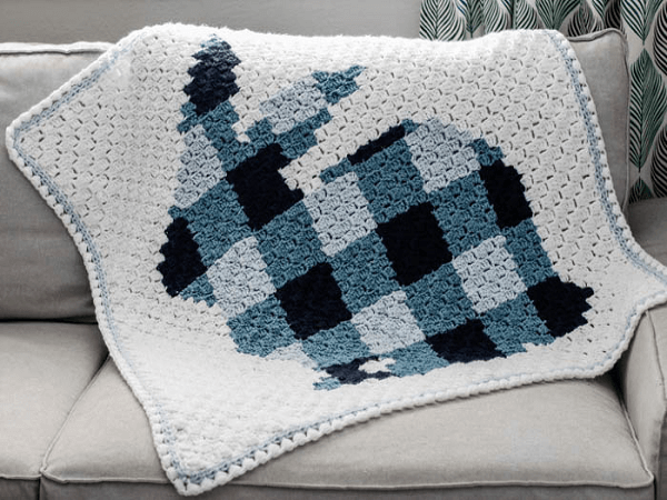 Corner To Corner Crochet Bunny Blanket Pattern by Make And Do Crew