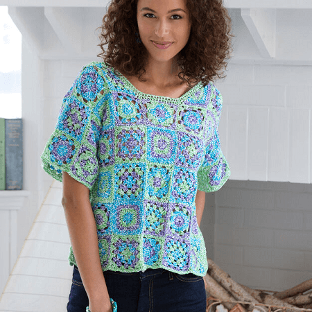 Crafty Crochet Top Pattern by Yarnspirations