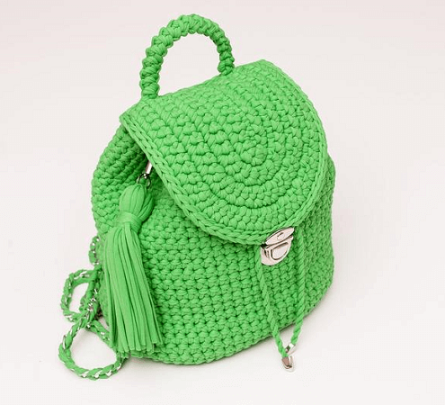 Crochet Mini Backpack With Chain.women's Bag With Backpack 