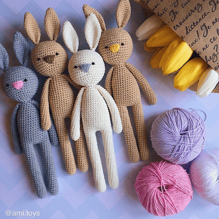 Crochet Bunny Amigurumi Pattern by Amiguroom Toys