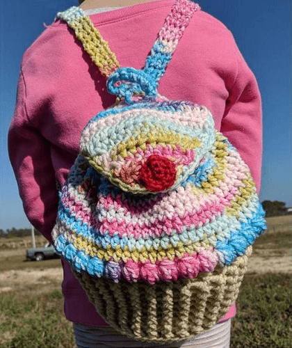 Crochet Cupcake Backpack Pattern by LTK Cuties