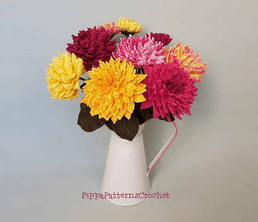 Crochet Dahlia Flower Pattern by Pippa Patterns Crochet