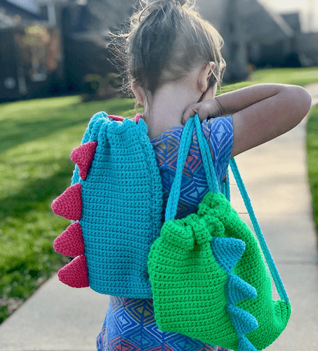 Crochet Dinosaur Backpack Pattern by A Crafty Concept