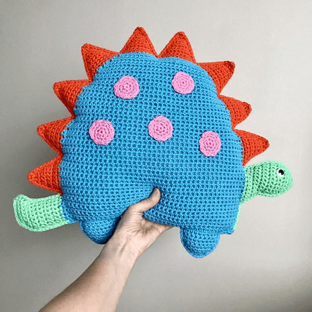 Crochet Dinosaur Cushion Pattern by Flo And Dot Shop
