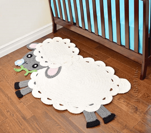 Easter Crochet Lamb Rug Pattern by Ira Rott Patterns