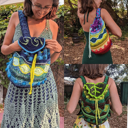 Crochet Elemental Backpack Pattern by Earth Tricks