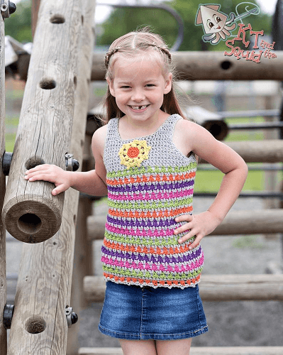 Crochet Girls Top Pattern by KT And The Squid