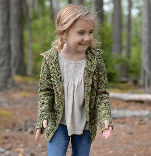 Crochet Hooded Cardigan Pattern by The Velvet Acorn