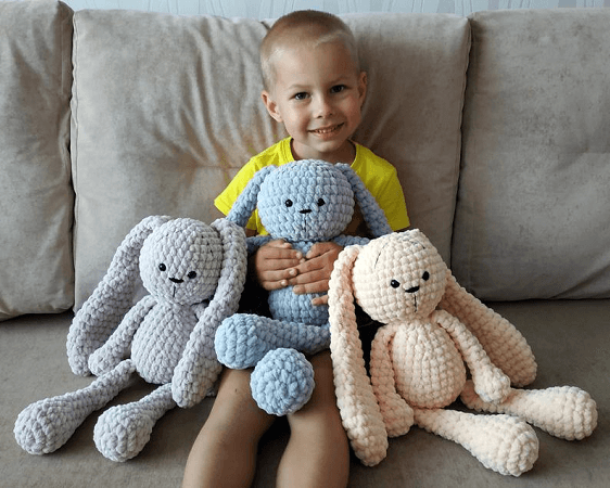 Crochet Large Bunny Plush Pattern by Plushi Co