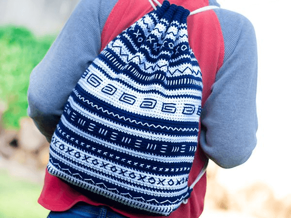 Crochet Mudcloth Backpack Pattern by Yarn And Chai