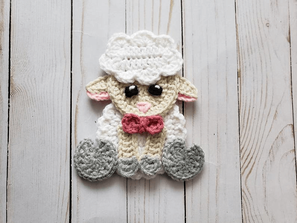 Crochet Sheep Applique Pattern by The Yarn Conspiracy