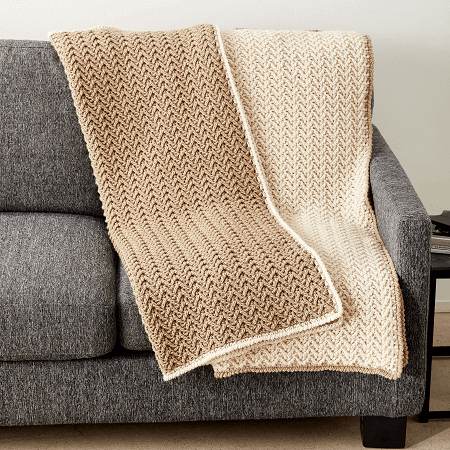 Crochet Texture Lap Blanket Pattern by Yarnspirations