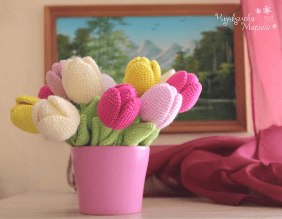 Tulip Crochet Flower Pattern by My Cro Wonders