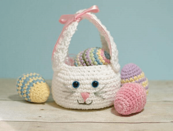 Easter Bunny Basket Crochet Pattern by Petals To Picots