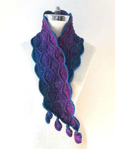 Elegant Leaves Accent Scarf Crochet Pattern by Valerie Baber Designs