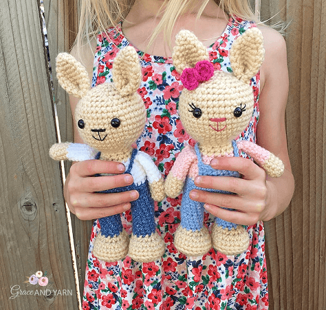 Free Crochet Bunny Pattern by Grace And Yarn