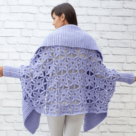 Granny Lace Crochet Cardigan Pattern by Red Heart