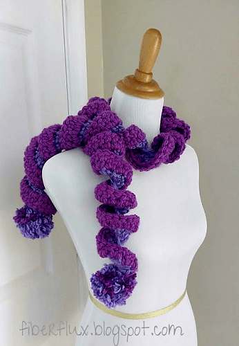 Grape Jelly Scarf Crochet Pattern by Fiber Flux