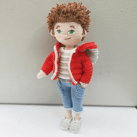 Rotating Head amigurumi boy doll crochet Doll Handmade Boy Custom Amigurumi gift