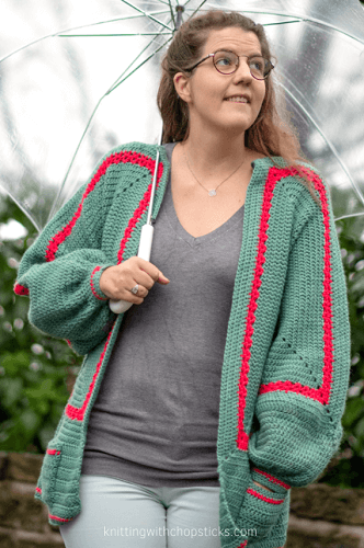 Mathilda Easy Crochet Cardigan Pattern by Knitting With Chopsticks