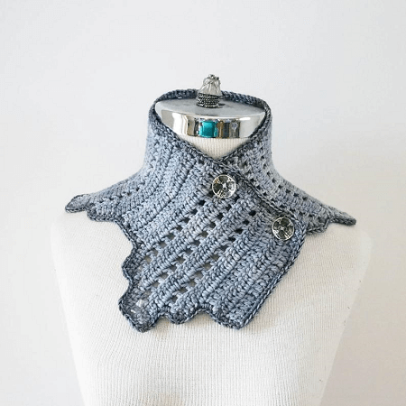 Modern Edge Collar Scarf Crochet Pattern by Valerie Baber Designs