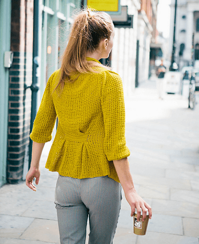 Pleated Cardigan Crochet Pattern by Kat Goldin