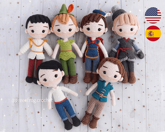 Prince And Boy Crochet Dolls Pattern by Green Frog Crochet