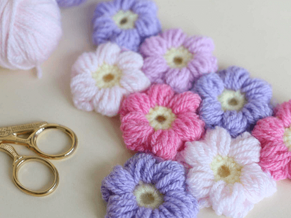 Puff Flower Free Crochet Pattern by Bella Coco Crochet