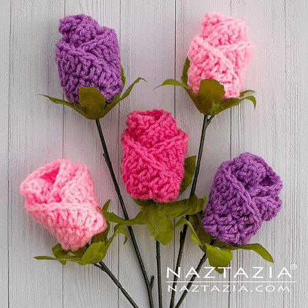 Simple Origami Rose Crochet Pattern by Naztazia