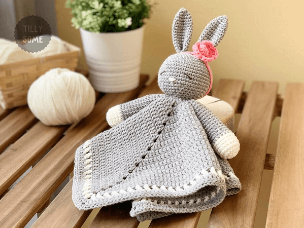 Sleepy Bunny Lovey Crochet Pattern by Tilly Some