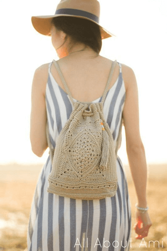 Wildrose Backpack Crochet Pattern by All About Ami