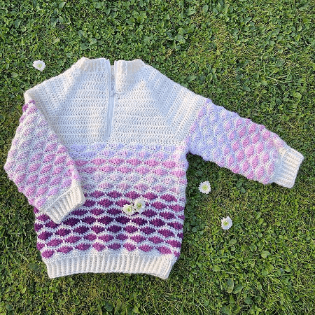 Woolly Waves Baby Sweater Crochet Pattern by Hooked By Anna