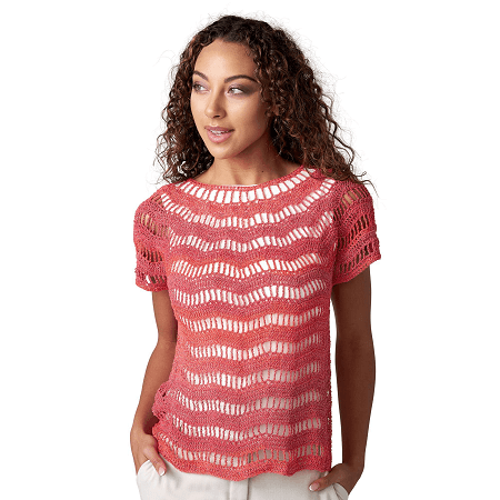 Zig Zag Crochet Top Pattern by Red Heart