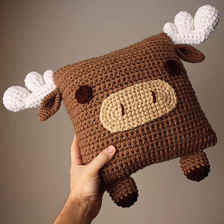 Crochet Moose Pillow Pattern By Olivia Laws Art