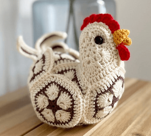 African Flower Crochet Chicken Pattern by Cute Crochet By Sarah B