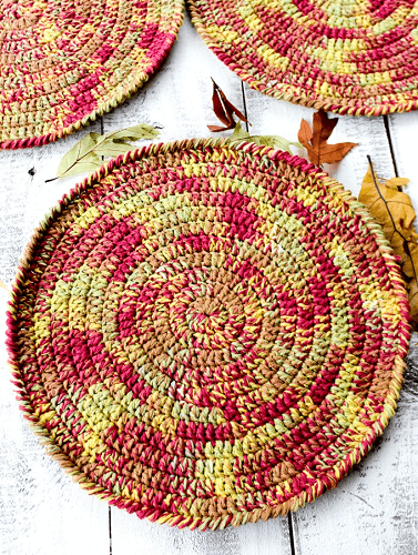 Autumn Placemats Free Crochet Pattern by She Yarns