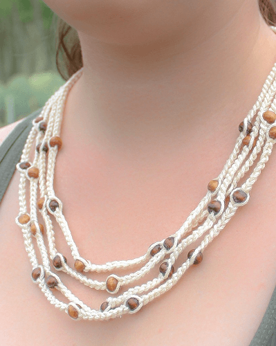 Bohemian Beaded Free Crochet Necklace Pattern by Winding Road Crochet