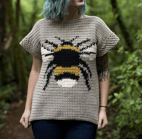 Bumble Tee Crochet Pattern by Hailey Bailey