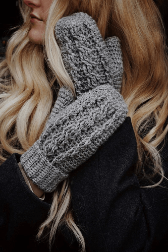 Cable Crochet Mittens Pattern by Darling Jadore