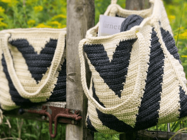 Crochet Chevron Tote Bag Pattern by Ruby Webbs